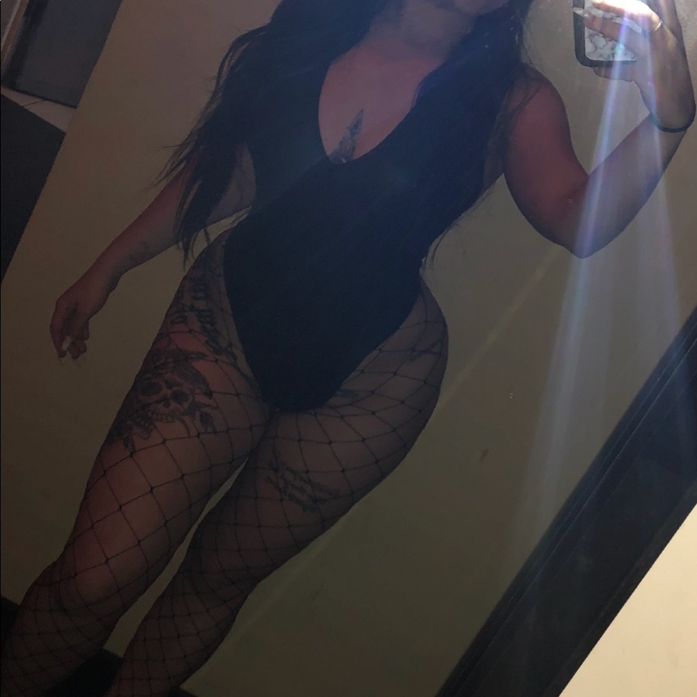 Faux leather bodysuit